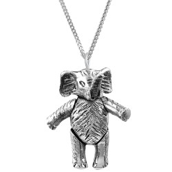 Moving Elephant Pendant 925 Sterling Silver on 16" Sterling Silver Chain