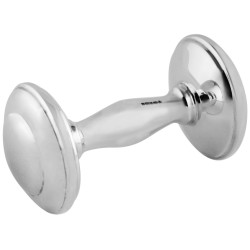 Dumbbell Baby Rattle Art Deco Style 925 Sterling Silver English Hallmarks