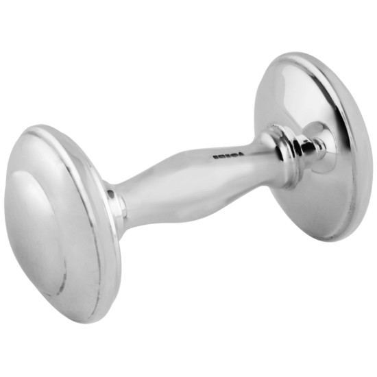 Dumbbell Baby Rattle Art Deco Style 925 Sterling Silver English Hallmarks