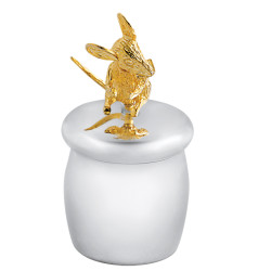 Mouse Tooth Fairy Box Victorian Style 925 Sterling Silver English Hallmarks With Moving Articulated Gold Plated Mouse