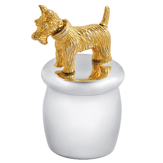 Scottie Dog Tooth Fairy Box Victorian Style 925 Sterling Silver English Hallmarks with Moving Articulated Scottie Dog