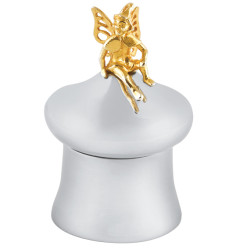 Tooth Fairy Box Victorian Style 925 Sterling Silver English Hallmarks with Gold Plated Fairy