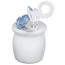 Pacifier Tooth Fairy Box 925 Sterling Silver English Hallmarks With Blue Austrian Crystal