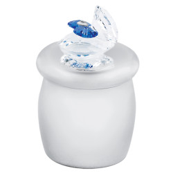 Baby Shoe Tooth Fairy Box 925 Sterling Silver English Hallmarks With Blue Austrian Crystal