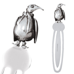 Penguin Bookmark Victorian Style 925 Sterling Silver English Hallmarks With Moving Articulated Penguin