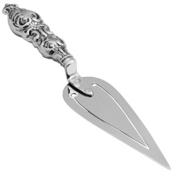 Trowel Bookmark With Embossed Handle Victorian Style 925 Sterling Silver English Hallmarks