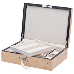 Karelian Wood Accessory Box with Lift out Trays