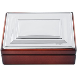 Mahogany Finish Trinket Keepsake Box 925 Sterling Silver English Hallmarks