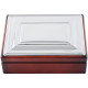 Mahogany Finish Trinket Keepsake Box 925 Sterling Silver English Hallmarks
