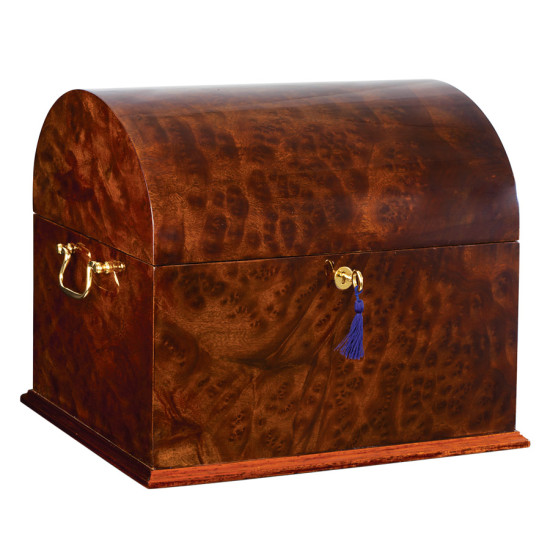 VIP Drinks Set 925 Sterling Silver English Hallmarks With Glass Crystal Housed in a Burr Wood Cabinet