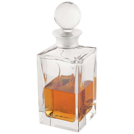 VIP Drinks Set 925 Sterling Silver English Hallmarks With Glass Crystal Housed in a Burr Wood Cabinet