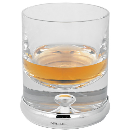 VIP Drinks Set 925 Sterling Silver English Hallmarks With Glass Crystal Housed in a Burr Wood Cabinet