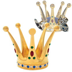 Crown Ring Tree Gold Plated Metal Alloy Set With Sparkling Austrian Crystals