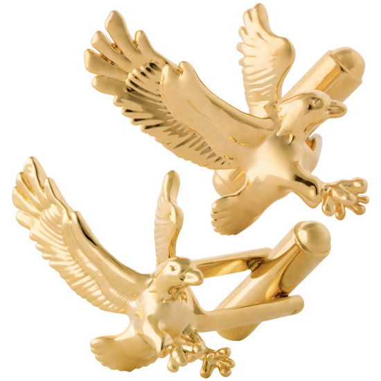 Eagle Cufflinks Gold Plated Metal Alloy