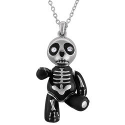 Walking Dead Zombie Pendant Rhodium Plated Metal Alloy Set With Enamel and Sparkling Austrian Crystals by JewelAriDesigns