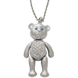 Teddy Bear Pendant Rhodium Plated Metal Alloy Set With Sparkling Austrian Crystals by JewelAriDesigns