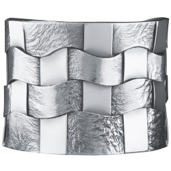 Woven Hatch Design Cuff Bangle 925 Sterling Silver English Hallmarks