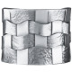 Woven Hatch Design Cuff Bangle 925 Sterling Silver English Hallmarks