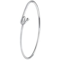 Plain Hook Bangle 925 Sterling Silver English Hallmarks