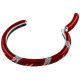 Cuff Bangle 925 Sterling Silver English Hallmarks Set with Red Enamel and Marcasite