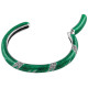 Cuff Bangle 925 Sterling Silver English Hallmarks Set with Green Enamel and Marcasite