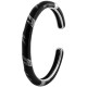 Cuff Bangle 925 Sterling Silver English Hallmarks Set with Black Enamel and Marcasite
