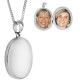 Medium Oval Locket 925 Sterling Silver English Hallmarks on 22" Sterling Silver Curb Chain