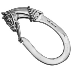 Horse Keyring Victorian Style 925 Sterling Silver English Hallmarks