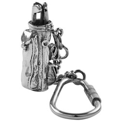 Golf Bag Keyring Victorian Style 925 Sterling Silver English Hallmarks