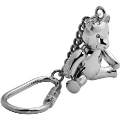 Moving Teddy Keyring 925 Sterling Silver English Hallmarks