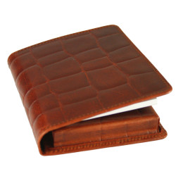 Croco Leather Golf Score Card and Flask Wallet