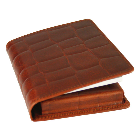 Croco Leather Golf Score Card and Flask Wallet