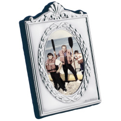 Miniature Photo Frame Victorian Style 925 Sterling Silver English Hallmarks with Velvet Back 5cm x 4cm