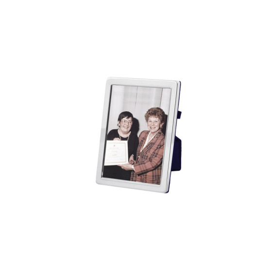Plain Photo Frame 925 Sterling Silver English Hallmarks with Blue Velvet Back 5cm x 4cm