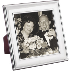 Plain Photo Frame 925 Sterling Silver English Hallmarks with Mahogany Back 13cm x 13cm