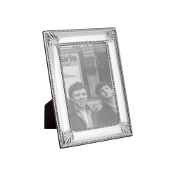 Shell and Bead Photo Frame 925 Sterling Silver English Hallmarks with Mahogany Back 13cm x 9cm