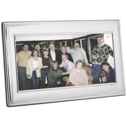 Plain Panoramic Photo Frame 925 Sterling Silver English Hallmarks with Mahogany Back 25cm x 10cm