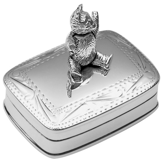 Moving Teddy Bear Pill Box 925 Sterling Silver English Hallmarks