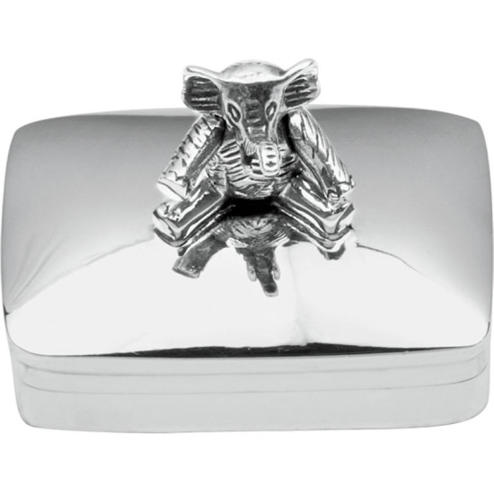 Moving Elephant Pill Box 925 Sterling Silver English Hallmarks