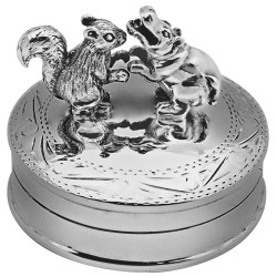 Dancing Squirrel and Hippo Pill Box 925 Sterling Silver English Hallmarks