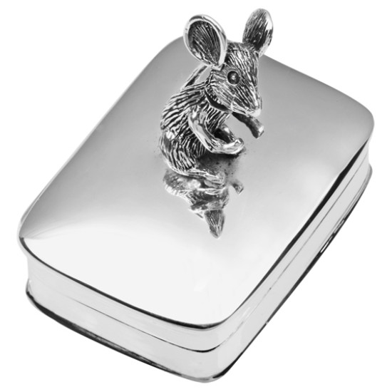 Moving Mouse Pill Box 925 Sterling Silver English Hallmarks