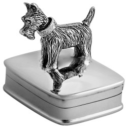 Moving Scottie Dog Pill Box 925 Sterling Silver English Hallmarks