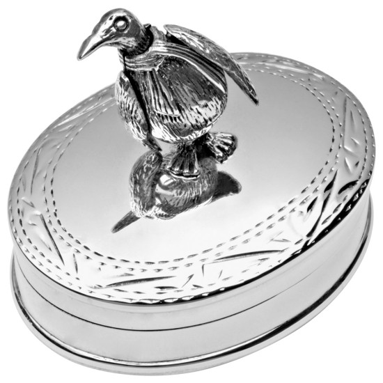 Moving Penguin Pill Box 925 Sterling Silver English Hallmarks