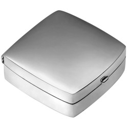 Medium Plain Square Pill Box 925 Sterling Silver English Hallmarks