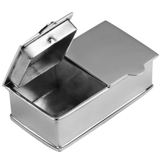 Rectangular Double Compartment Plain Pill Box 925 Sterling Silver English Hallmarks