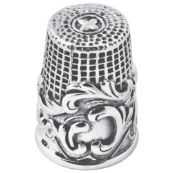 Embossed Thimble Victorian Style 925 Sterling Silver English Hallmarks