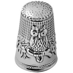 Owl Thimble Victorian Style 925 Sterling Silver English Hallmarks