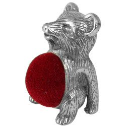 Teddy Bear Pincushion Victorian Style 925 Sterling Silver English Hallmarks
