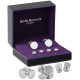 Plain Cufflinks and Studs Dress Shirt Set 925 Sterling Silver English Hallmarks