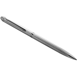 Engine Turned Wave Design Ballpoint Pen 925 Sterling Silver English Hallmarks
